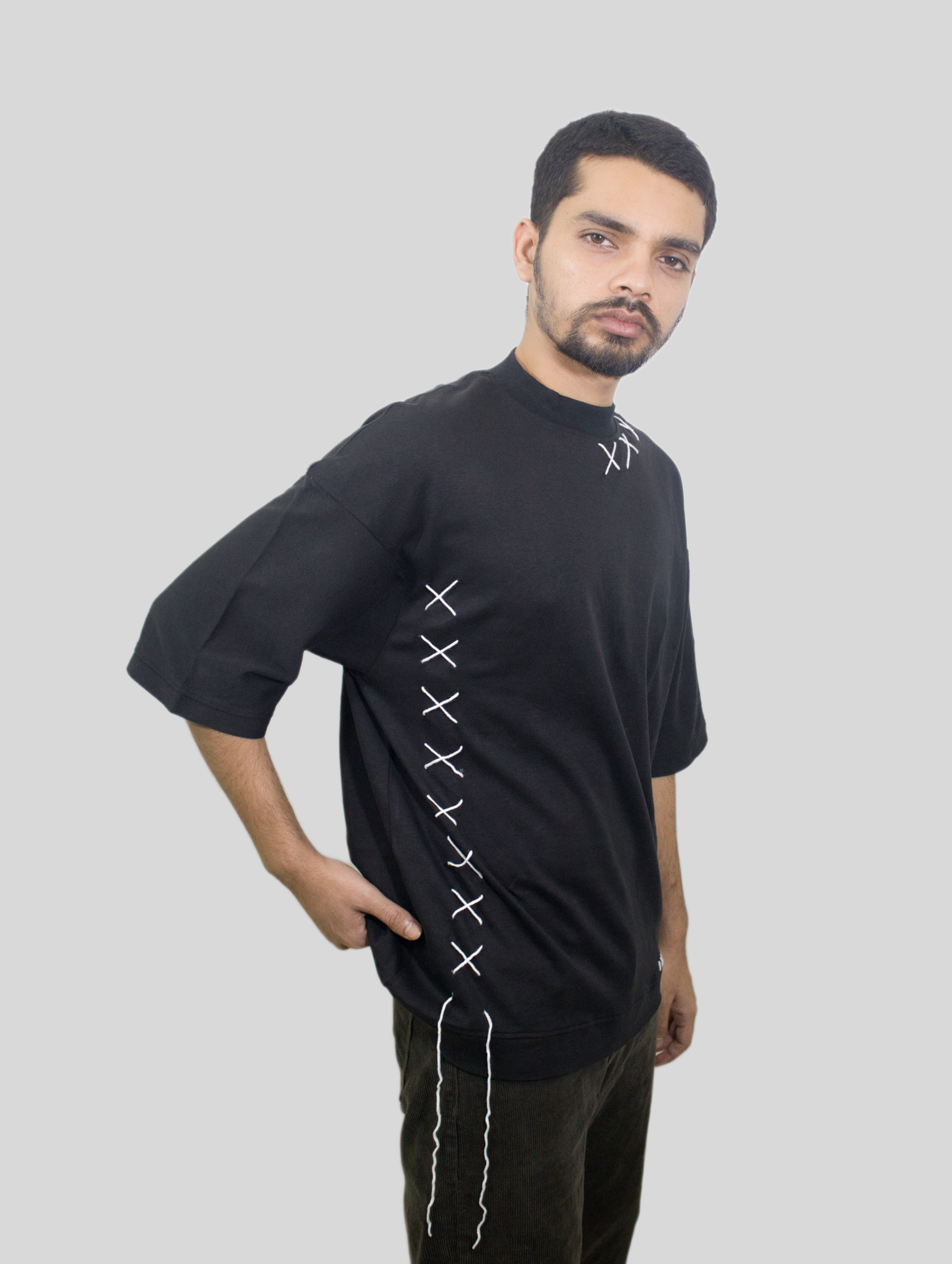 Raw Stitch Drop Shoulder T-shirt - Image 4