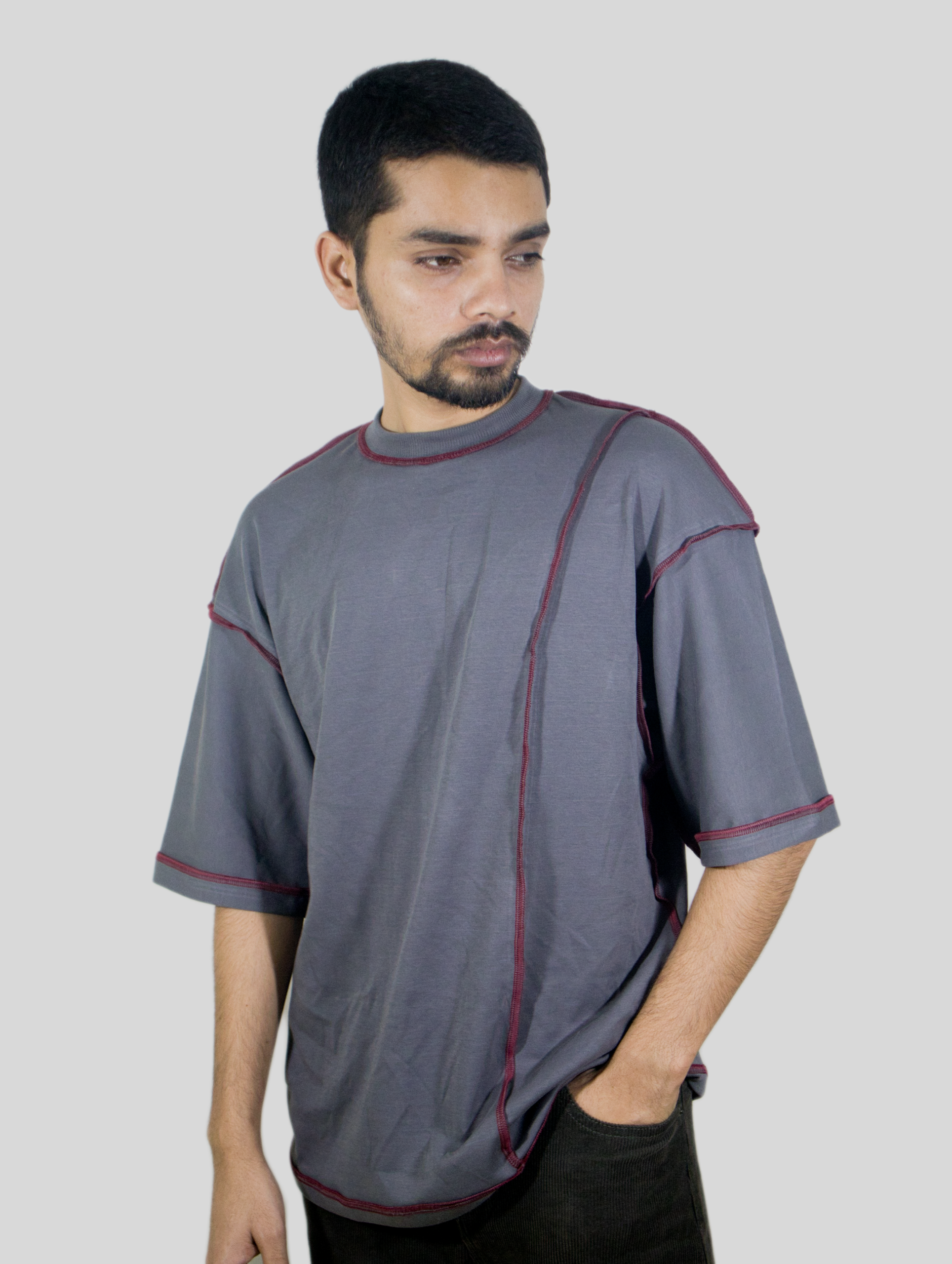 Exposed Frame Drop Shoulder T-shirt